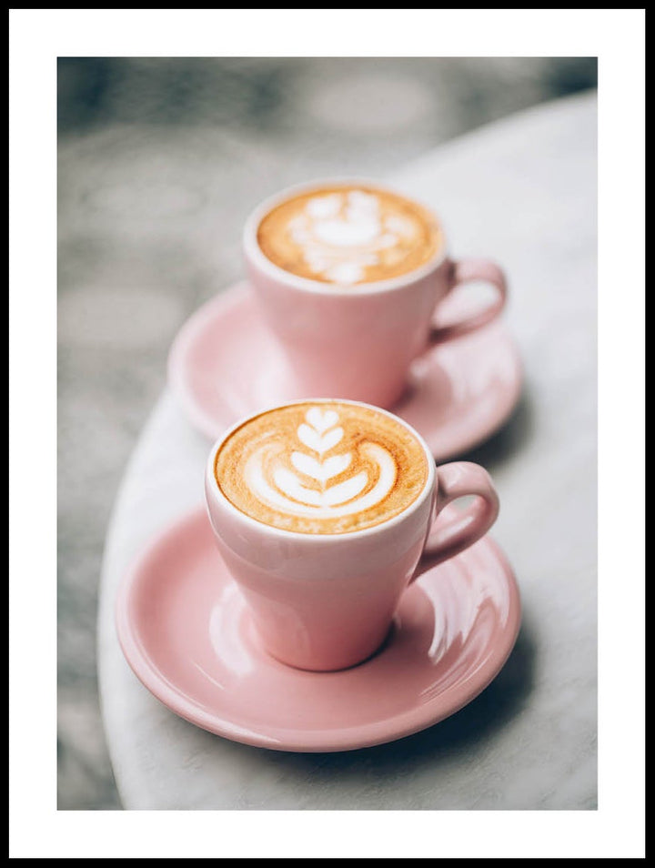 Pink Coffee Cups Poster