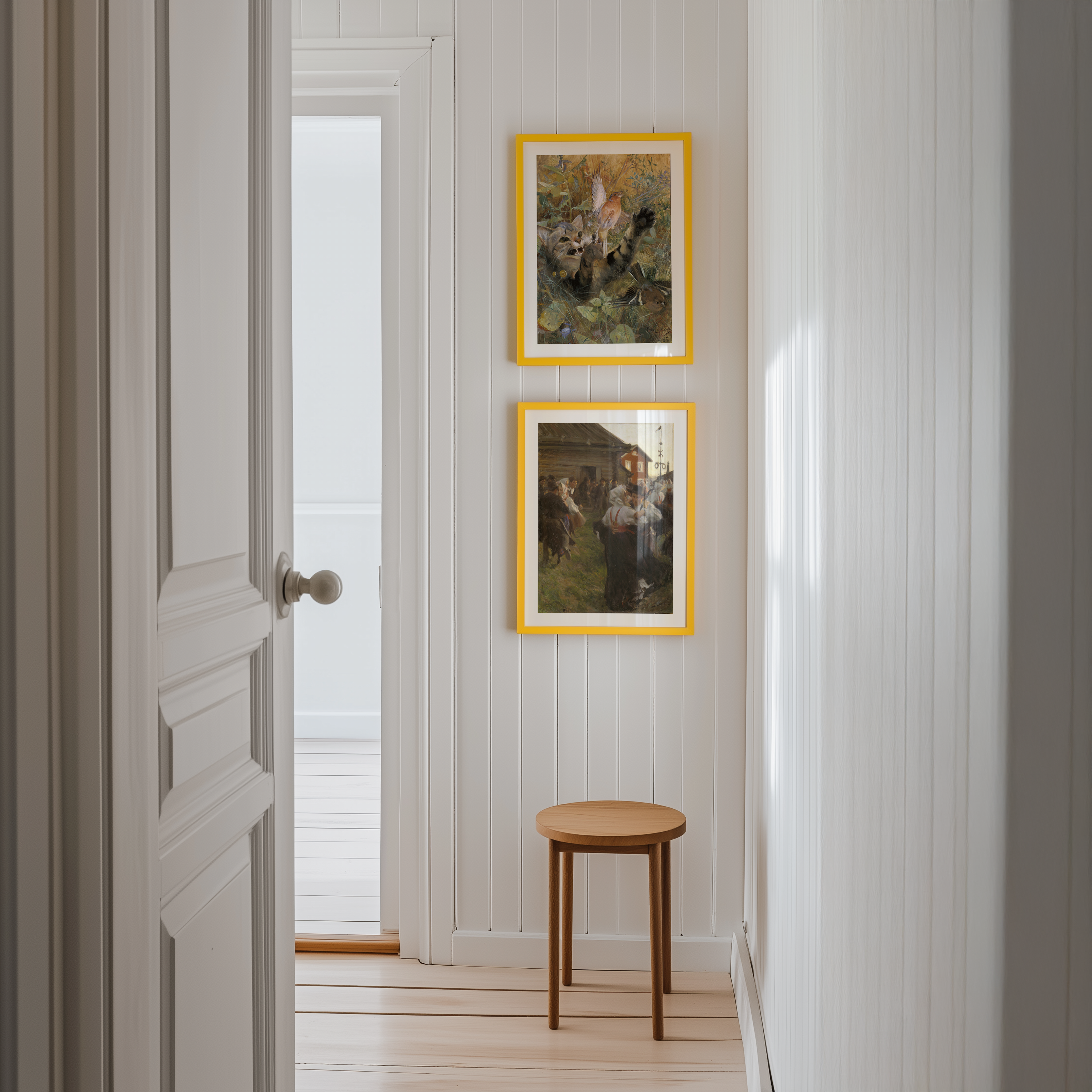En katt och en bofink