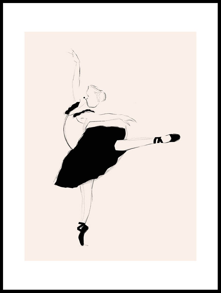 Sketch Of Ballerina Poster