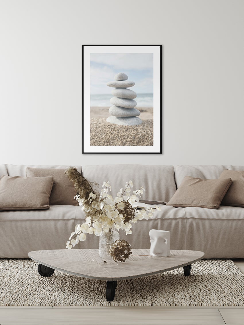 Pebbles On Beach Poster