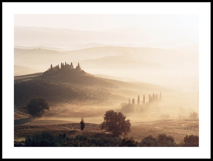 Tuscan Landscape In Fog Poster