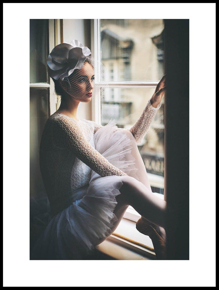 Young Ballerina In Window Poster