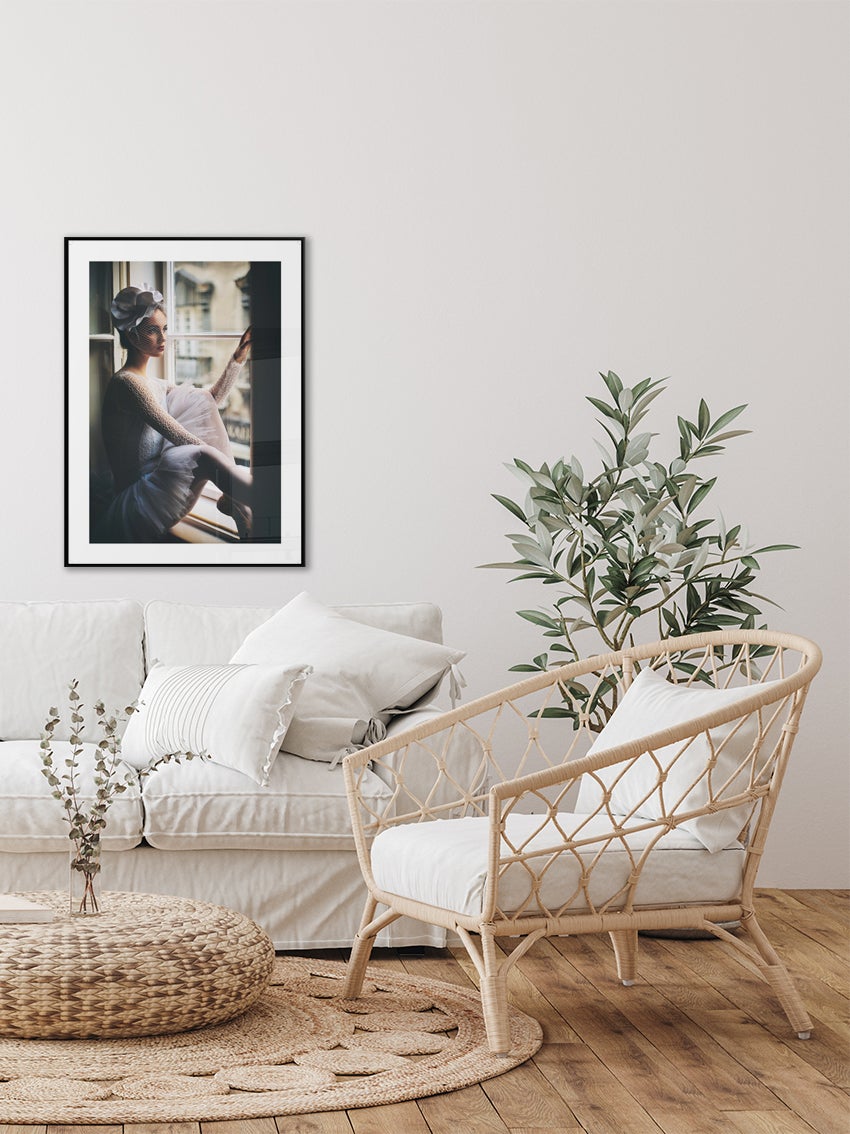 Young Ballerina In Window Poster