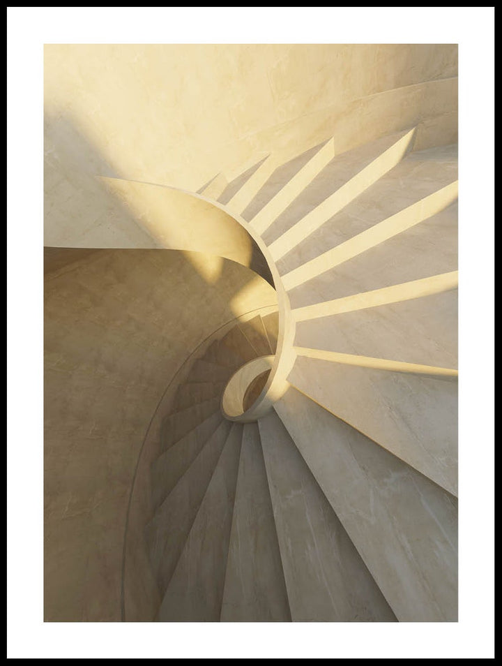 White Spiral Staircase Poster