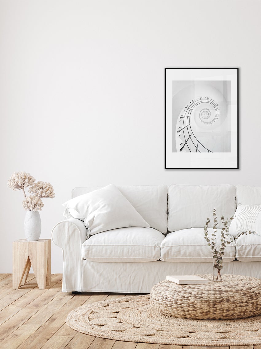 White Spiral Staircase Poster